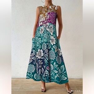 Floral Maxi Dress with Pockets